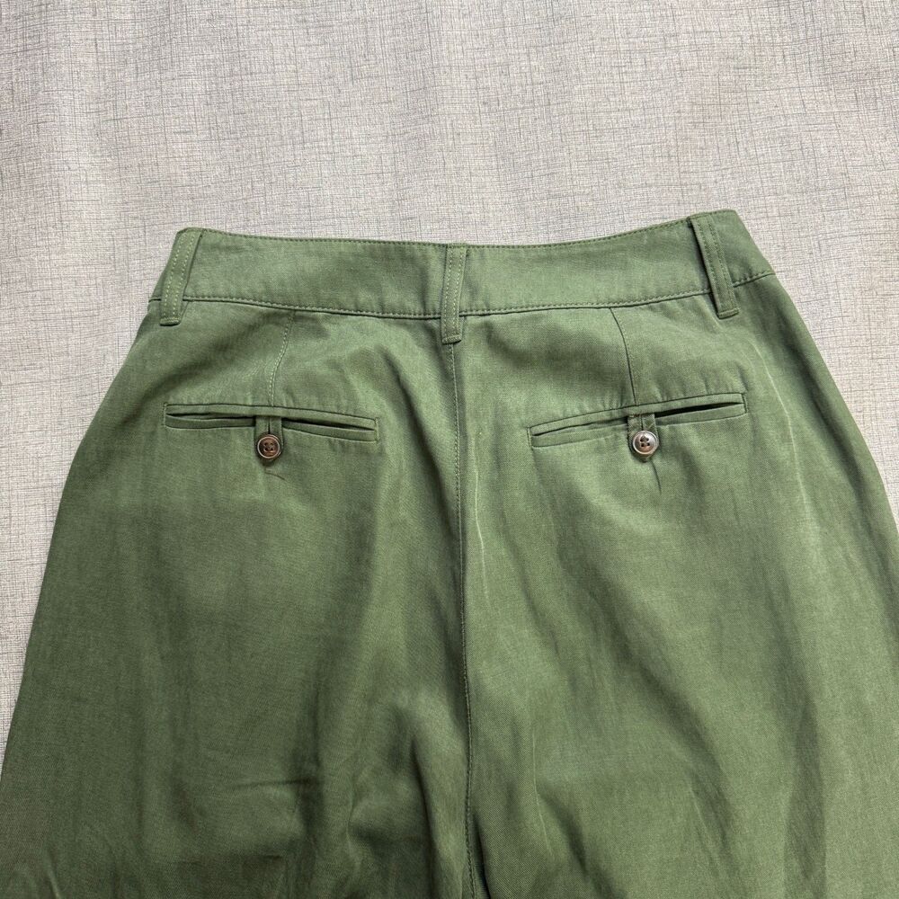 Madewell Pants Womens 4 Harlow Wide Leg High Rise Linen Blend Green Boho - Picture 14 of 15
